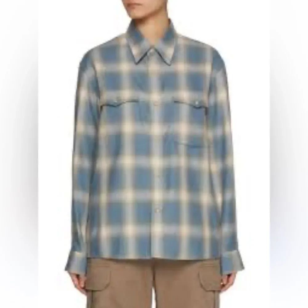 $295 The Kooples NWT Woven Plaid Long Sleeve Shirt